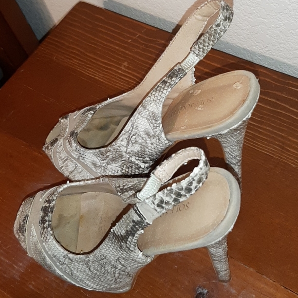 peeptoe platform slingback heels size 6.5 - Picture 2 of 8